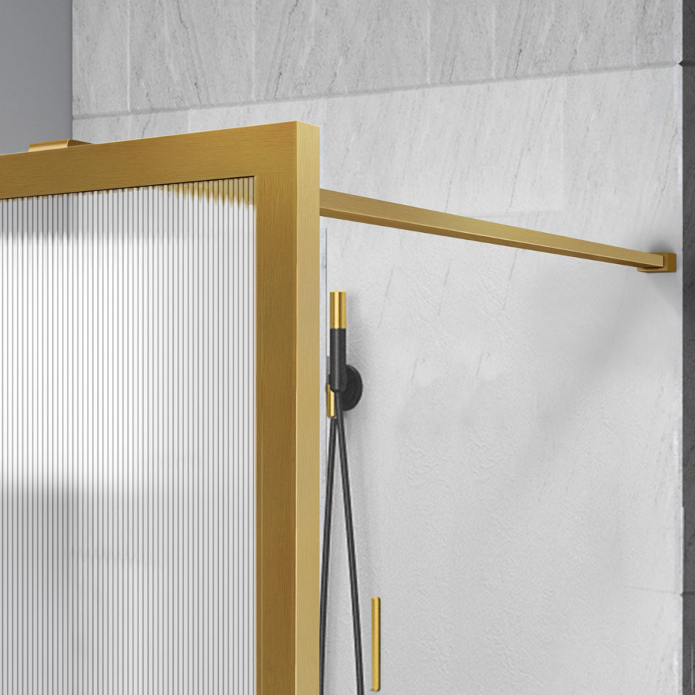 Душевая перегородка Walk-In VSW-1HP120FLBG, 1200*2000, брашированное золото, стекло рифленое