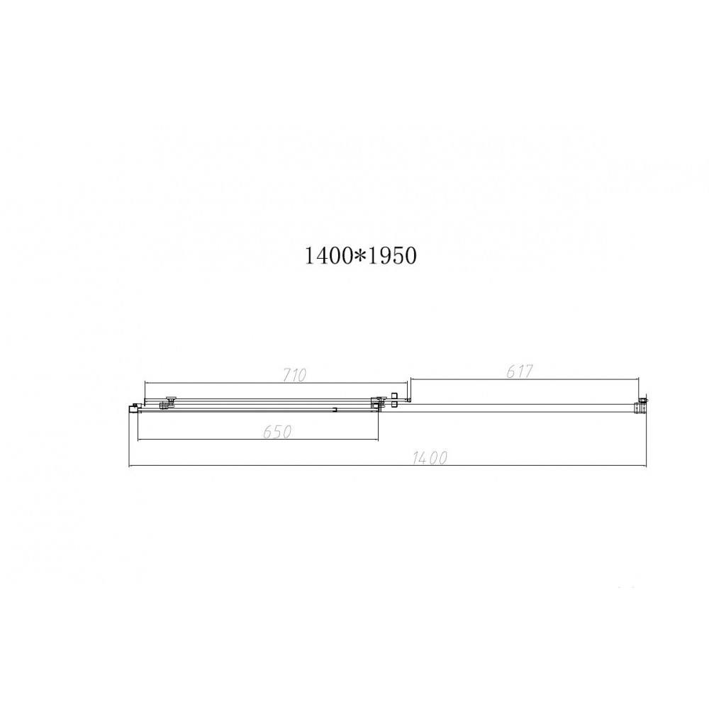 Душевая дверь Slim-N VDS-4SN140CLB, 1400, черный, стекло прозрачное