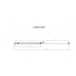 Душевая дверь Slim-N VDS-4SN140CLGM, 1400, вороненая сталь, стекло прозрачное