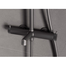 Душевая стойка Rim VSFS-2RM1GM с изливом, вороненая сталь