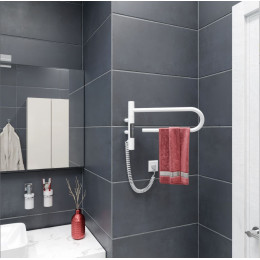 Полотенцесушитель электрический Vincea VTD-1P1WE 39x25, белый, таймер