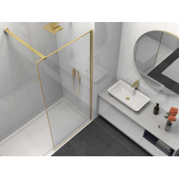 Душевая перегородка Walk-In VSW-1HS900CLG, 900*2000, брашированное золото, стекло прозрачное