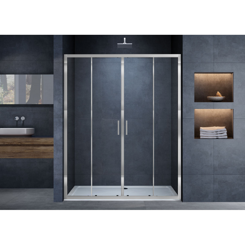 Душевая дверь Alpha VDS-3AL2180CL, 1800, хром, стекло прозрачное