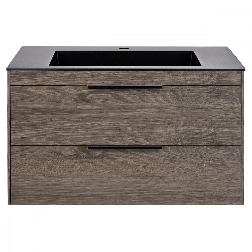 База под раковину Chiara 2D 800 подвесная, 2 выкатных ящика soft-close, R.Oak