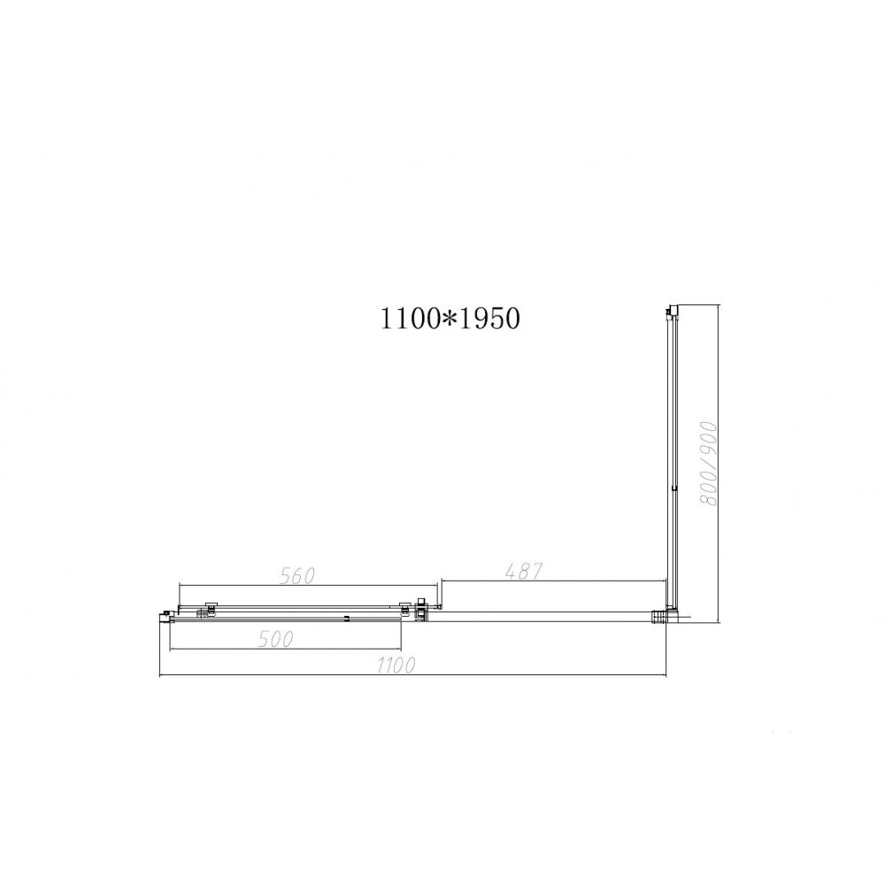 Душевой уголок Slim-N VSR-4SN8011CLG, 1100*800, брашированное золото, стекло прозрачное