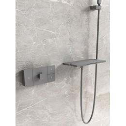 Душевой комплект Futura VSFW-2F11TGM термостатический встраиваемый, 3 режима, вороненая сталь