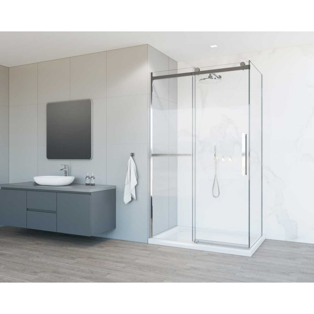 Душевой уголок Como Soft VSR-1CS8013CL, 1300*800, хром, стекло прозрачное