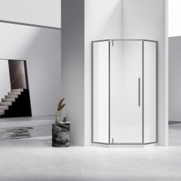 Душевой уголок Slim-N VSP-4SN100CLGM, 1000*1000, вороненая сталь, стекло прозрачное