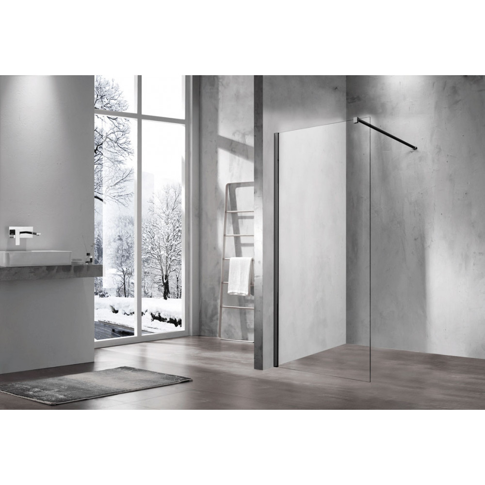 Душевая перегородка Walk-In VSW-1H800CLB, 800*2000, матовый черный, стекло прозрачное