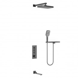 Душевой комплект VSFW-431T1RGM встраиваемый, термостатический, трехрежимный, вороненая сталь