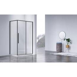 Душевой уголок Slim-N VSR-4SN9013CLB, 1300*900, черный, стекло прозрачное
