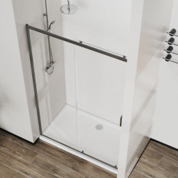 Душевая дверь Сити (City) VDS-5CT150CLGM, 1500, вороненая сталь, стекло прозрачное