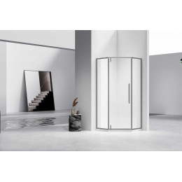 Душевой уголок Slim-N VSP-4SN100CLGM, 1000*1000, вороненая сталь, стекло прозрачное