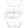 Ванна акриловая Vincea VBT-405-1500, 1500*750*580, цвет белый, щелевой перелив
