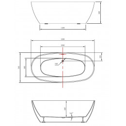 Ванна акриловая Vincea VBT-405-1500, 1500*750*580, цвет белый, щелевой перелив