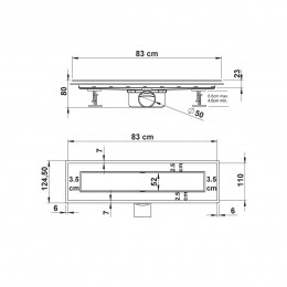 Душевой лоток SAY ANZER 72.2.80.STN, 80 см, сатин