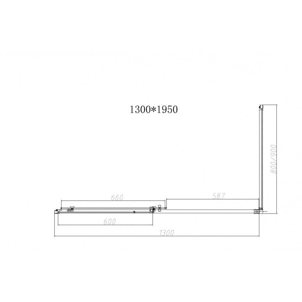 Душевой уголок Slim-N VSR-4SN9013CLB, 1300*900, черный, стекло прозрачное