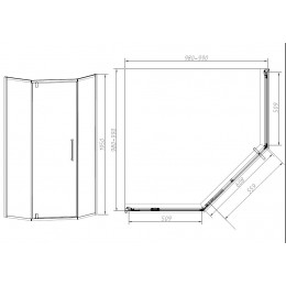 Душевой уголок Slim-N VSP-4SN100CLGM, 1000*1000, вороненая сталь, стекло прозрачное
