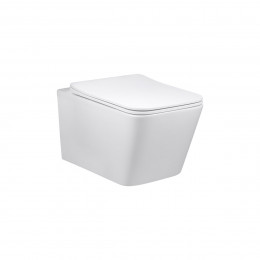 Унитаз подвесной Q-Line VT1-12 безободковый, цвет белый, ультратонкое soft close сиденье