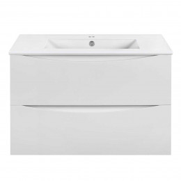 База под керамическую раковину Mia Slim 800 подвесная, 2 выкатных ящика soft close, G.White