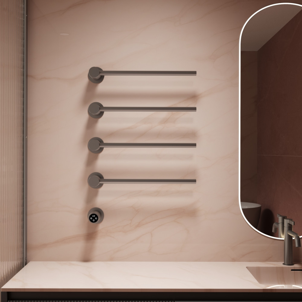 Полотенцесушитель электрический Vincea VTD-2H1GM, вороненая сталь, таймер