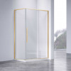 Душевой уголок Slim-N VSR-4SN8011CLG, 1100*800, брашированное золото, стекло прозрачное