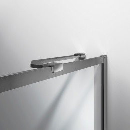 Душевая шторка на ванну, 700*1400, вороненая сталь, стекло прозрачное, VSB-41700CLGM