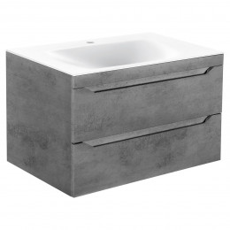 База под раковину Fine 800 подвесная, 2 выкатных ящика soft close, Beton