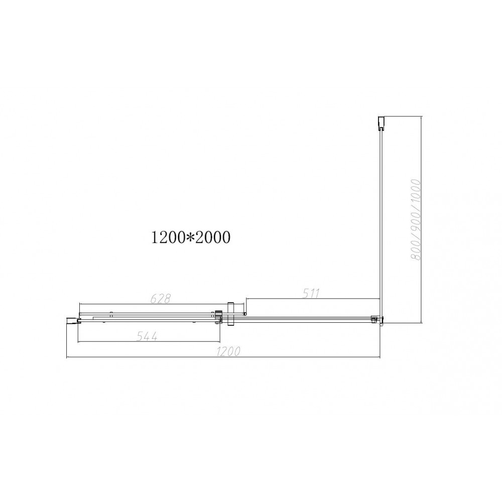 Душевой уголок Dice VSR-4D9012CL, 1200*900, хром, стекло прозрачное