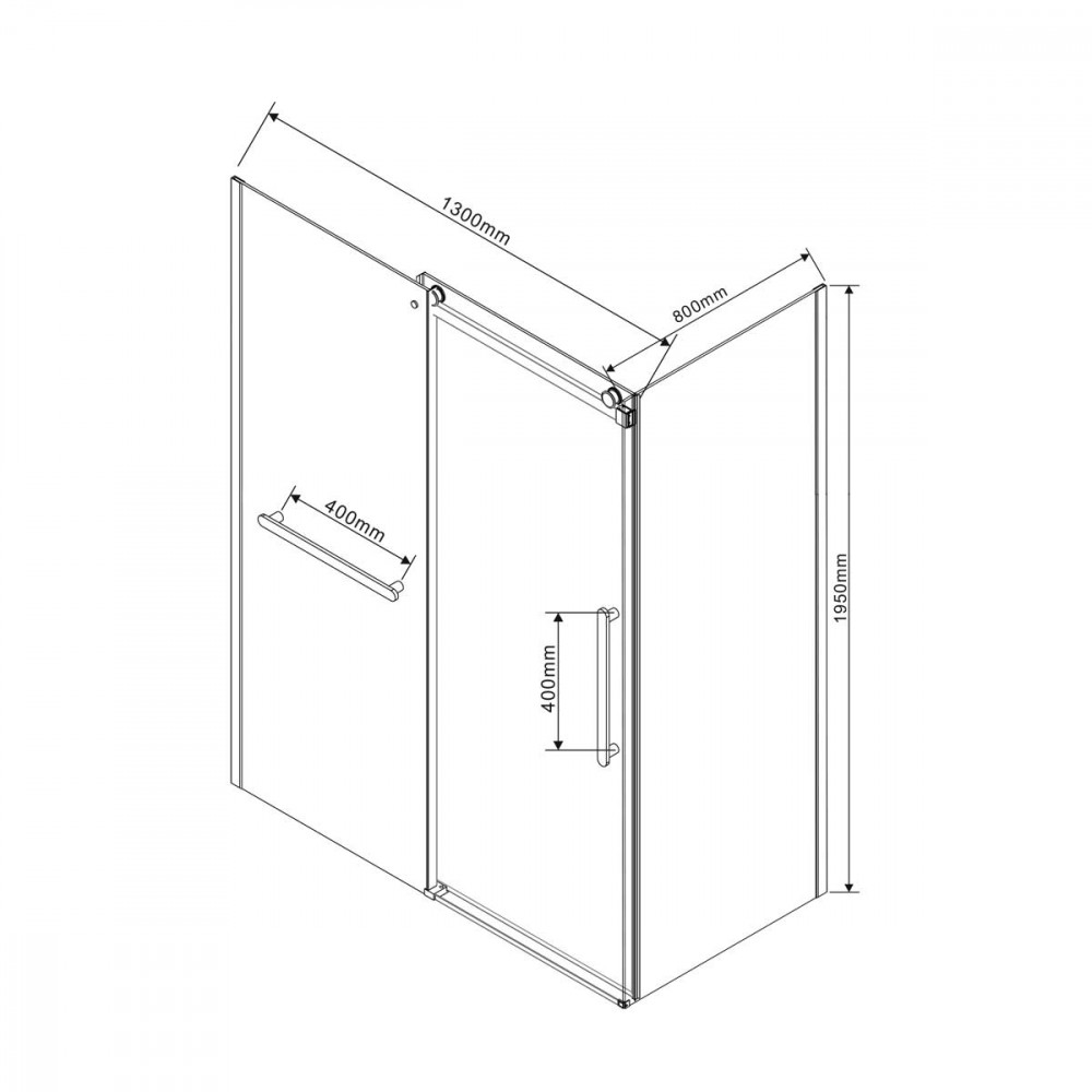 Душевой уголок Como Soft VSR-1CS8013CL, 1300*800, хром, стекло прозрачное