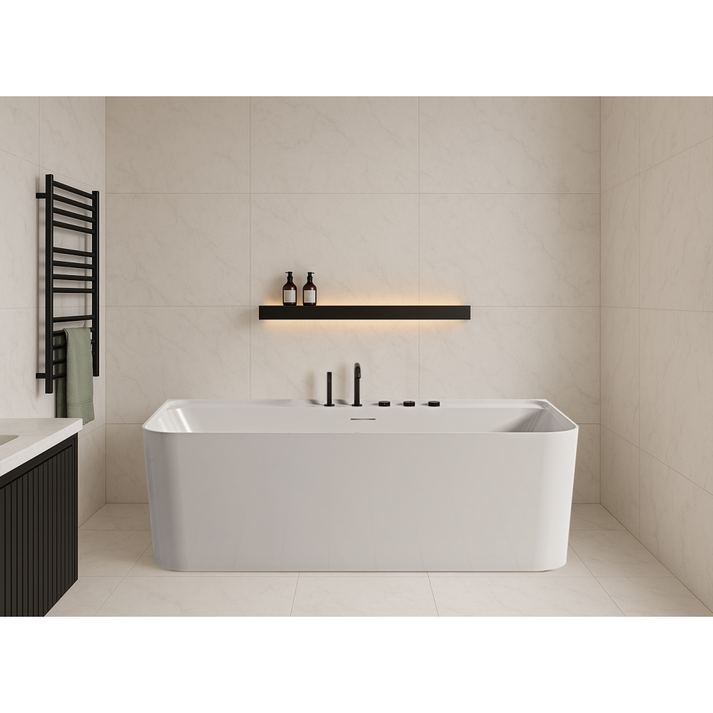 Ванна акриловая Vincea VBT-702-1700, 1700*800*585, цвет белый, щелевой перелив, слив белый