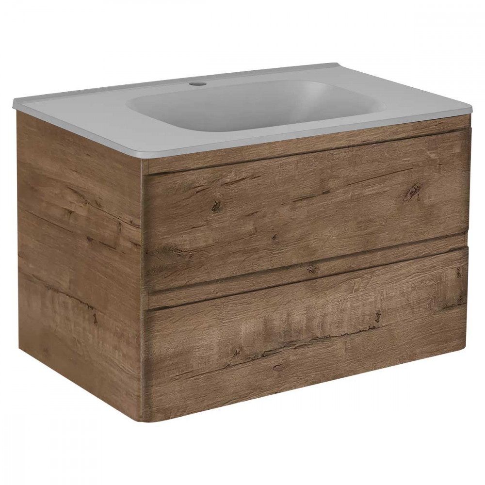 База под раковину Vico 800 подвесная, 2 выкатных ящика soft close, V.Oak