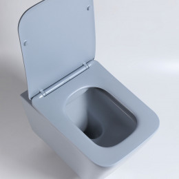 Унитаз подвесной Q-Line VT1-12MO безободковый, цвет океан мат., ультратонкое soft close сиденье