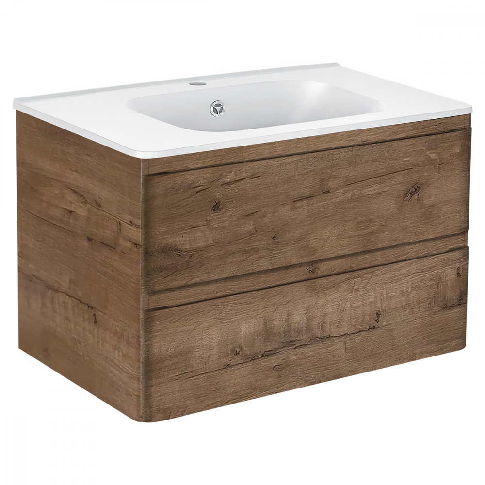 База под раковину Vico 800 подвесная, 2 выкатных ящика soft close, V.Oak