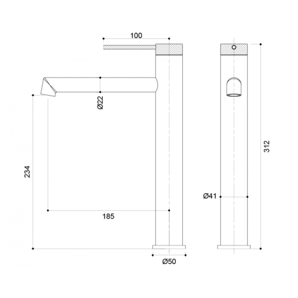 Смеситель для раковины Rim VBF-2RM2MB однорычажный, черный матовый