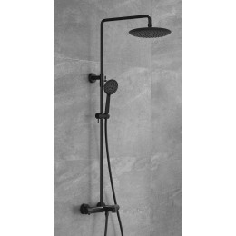 Душевая стойка Desire VSFS-1D1TMB термостатическая с изливом, 25см верх душ, черный