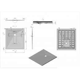 Поддон для душа из искусственного камня VST-4SR9010W, 1000*900*25, белый матовый