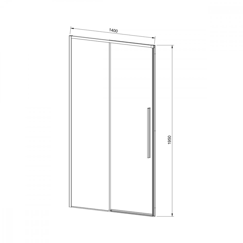 Душевая дверь Slim-N VDS-4SN140CL, 1400, хром, стекло прозрачное