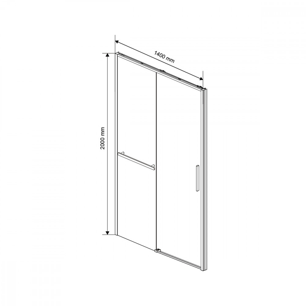 Душевая дверь Slim Soft VDS-1SS140CL, 1400, хром, стекло прозрачное
