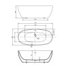 Ванна акриловая Vincea VBT-405-1700MW, 1700*800*580, цвет белый мат., щелевой перелив, слив белый