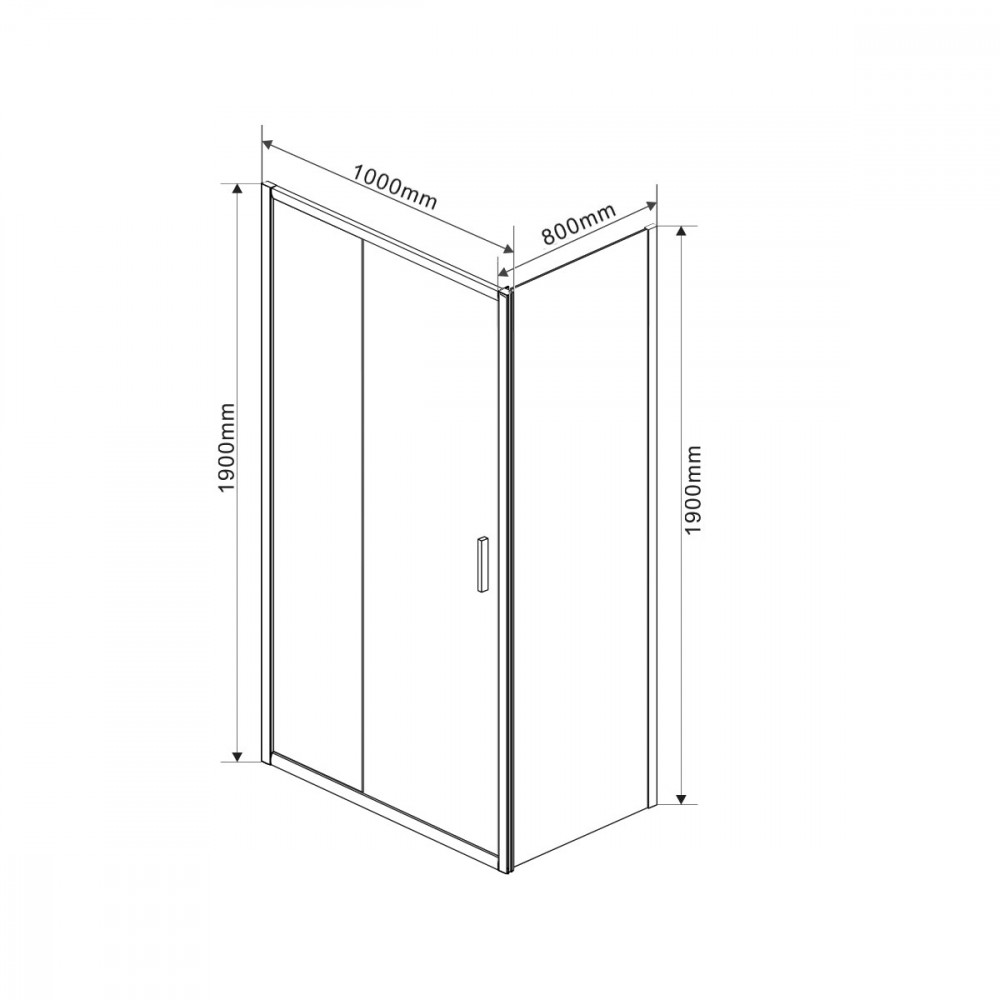 Душевой уголок Garda VSR-1G8010CL, 1000*800, хром, стекло прозрачное