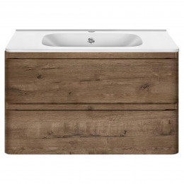 База под раковину Vico 800 подвесная, 2 выкатных ящика soft close, V.Oak
