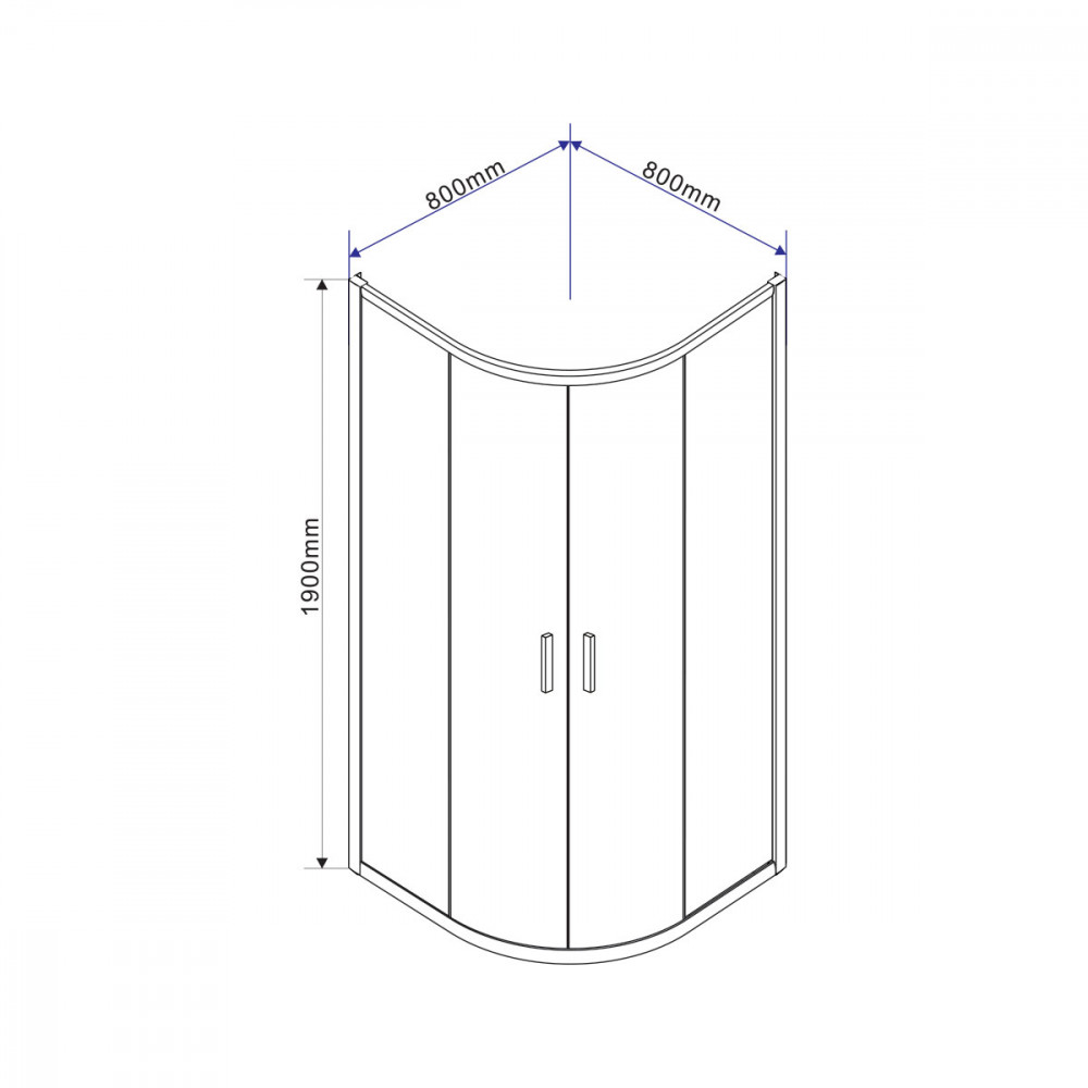Душевой уголок Garda VSQ-1G800CL, 800*800, хром, стекло прозрачное