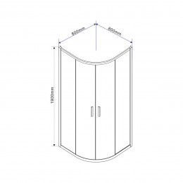 Душевой уголок Garda VSQ-1G800CL, 800*800, хром, стекло прозрачное