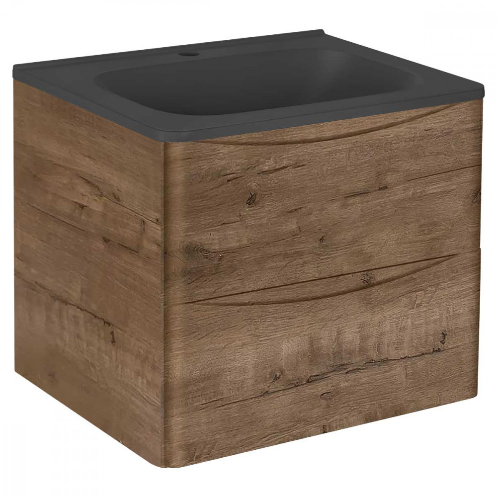 База под раковину Paola 600 подвесная, 2 выкатных ящика soft close, V.Oak