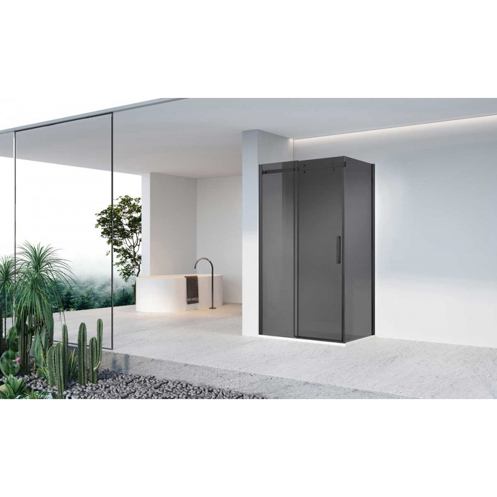Душевой уголок Como-N VSR-4CN9012CGB, 1200*900, черный, стекло тонированное