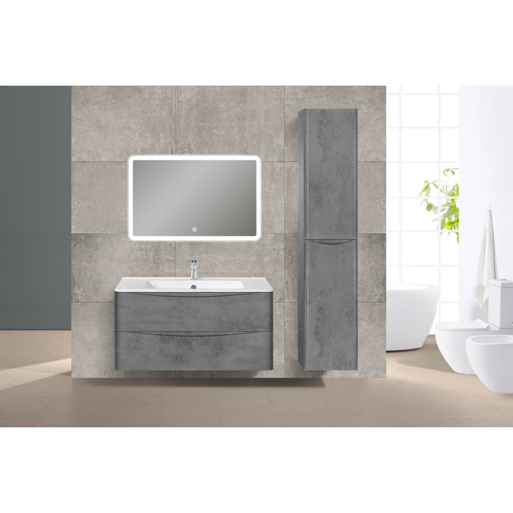 База под раковину Paola 1000 подвесная, 2 выкатных ящика soft close, Beton