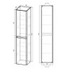 Шкаф Vico VSC-2V170BT подвесной, 1700*350*350, Beton