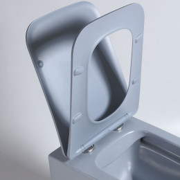 Унитаз подвесной Q-Line VT1-12MO безободковый, цвет океан мат., ультратонкое soft close сиденье