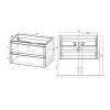 База под раковину Vico 800 подвесная, 2 выкатных ящика soft close, V.Oak